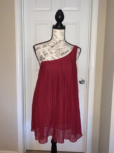 Tinley Road Red One Shoulder Blouse Tunic Top, Size M - Picture 1 of 3