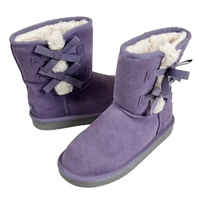 Bota corta Koolaburra de UGG Youth Victoria morada piel de oveja 1019372 talla Y3 Foto 1 de 4