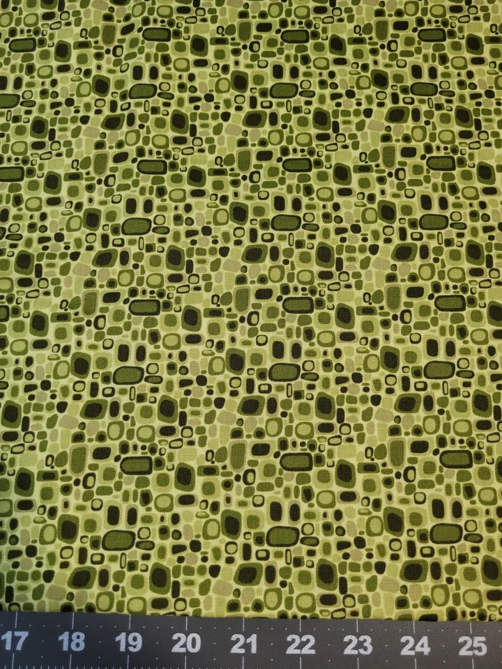 Tela artesanal de edredón de algodón verde geométrico de RJR 1 año 18 pulgadas  Foto 1 de 2