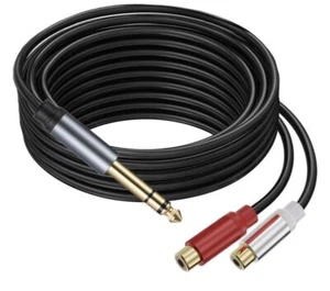 6.35mm 1/4" to Dual RCA Audio Extension Splitter Cable | Male to Female | 3m - Picture 1 of 5