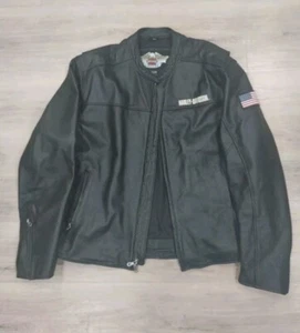 U.S.A Made Harley Davidson American Legend Motorcycle Leather Biker Jacket XXL - Picture 1 of 7