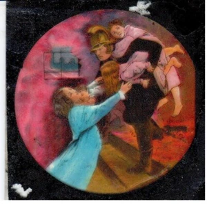 SAMMLERKUNST (1910) Magische Laternenrutsche - FEUER #2 Rettung Kinder OF - Bild 1 von 1