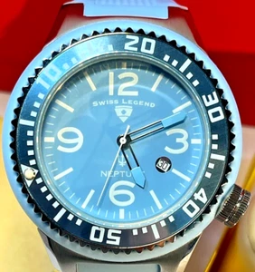 Invicta 52mm SWISS LEGEND NEPTUNE Wristwatch Sky Blue, RUNNING - Picture 1 of 11