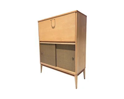 Mediados de siglo moderno años 50 Paul Mccobb Drop recepción restaurado latón hierba tela Foto 1 de 4