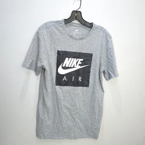 Nike Air T-Shirt Youth Sz M Short Sleeve Crew Neck Graphic Big Swoosh Gray Tee - Picture 1 of 15