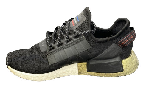 Scarpe da ginnastica Adidas per bambini taglia 5 NMD R1 V2 ""Oro nero metallizzato nero FW8048