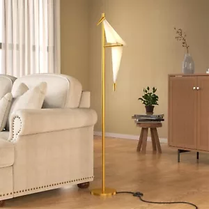 63" Golden Outdoor Floor Lamp - LED & Bird Decor, Adjustable Height for Garden - Picture 1 of 10