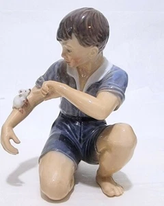 Figura Dahl Jensen Dinamarca Porcelana Niño con Ratón 1270 175 - Imagen 1 de 7