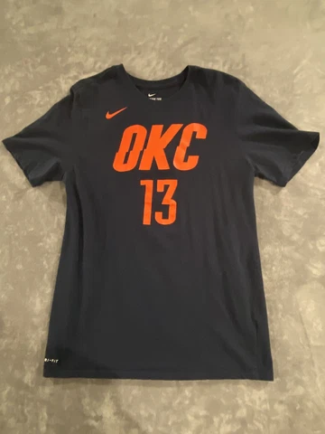 Oklahoma City Thunder Shirt Mens Large Navy Nike Dri Fit 13 Paul George NBA Cover