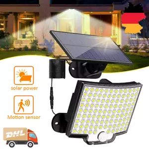 LED Solarleuchte Solarlampe Außen Fluter Sensor Strahler Mit Bewegungsmelder DE - Bild 1 von 93