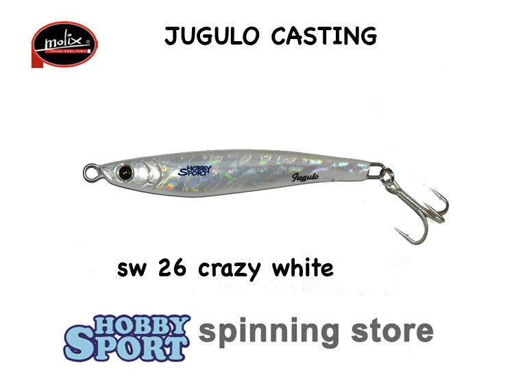 MOLIX  JUGULO CASTING 5 GR COLORE SW 26 CRAZY WHITE SPINNING MARE LAGO FIUME - Immagine 1 di 1
