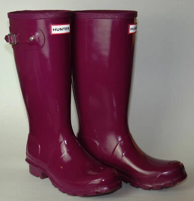 Girls Hunter Original Tall Gloss Violet Wellington/Rain Boot Sz 5Y US/4 UK/37 EU - Image 1 of 4