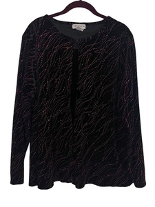 Notation Jacket 1X Black Rhinestone Glitter Witchy Fairy Whimsigoth Boho Western - Picture 1 of 10