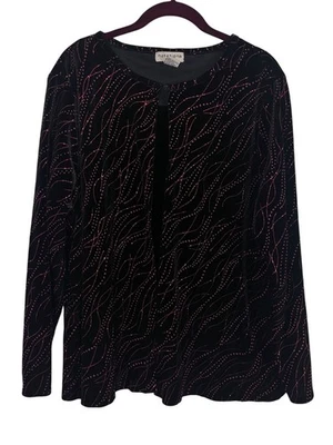 Notation Jacket 1X Black Rhinestone Glitter Witchy Fairy Whimsigoth Boho Western - Image 1 of 4