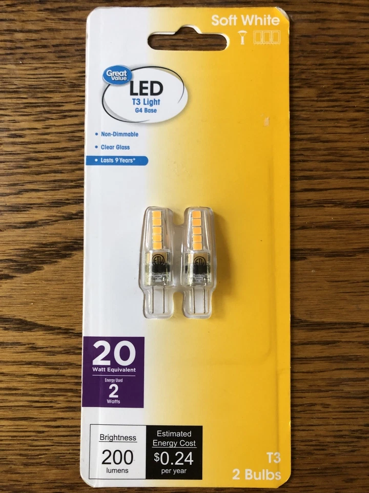 2 Great Value LED Landscape /Cabinet Lighting T3 2.0w Non Dimmable G4 Bulbs - Image 1 of 1