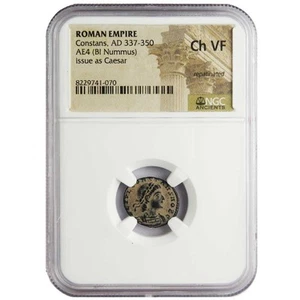 Roman Empire Constans, AD 337-350 AE4 (BI Nummus) issue as Caesar Ch VF NGC A... - Photo 1 sur 3