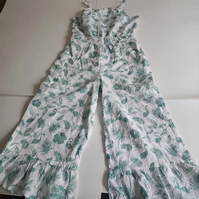 Mono mameluco Janie and Jack para niñas talla 8 blanco salvia sin mangas pierna ancha - Nuevo con etiquetas Foto 1 de 4