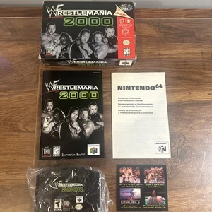 WWF WrestleMania 2000 (Nintendo 64, 1999) Box Manual Complete CIB N64 HOLO Card - Picture 1 of 15