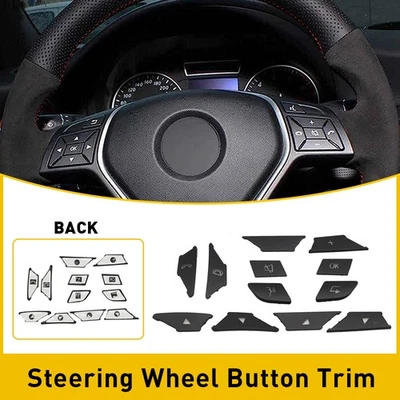 Fit Mercedes Benz E300 E350 2012-2016 Black E400 Steering Wheel Button Trim - Image 1 of 4