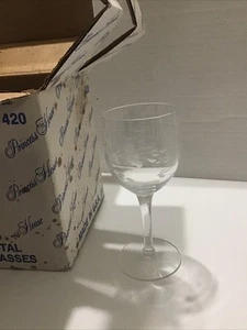 Princess House Heritage #420 Etched Crystal Wine Glasses Set of 4 Vtg - Picture 1 of 5