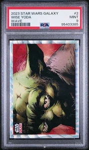 2023 STAR WARS GALAXY WISE YODA WAVE REFRACTOR 16/99 PSA 9 - Picture 1 of 2