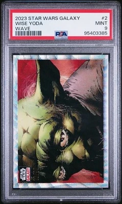 2023 STAR WARS GALAXY WISE YODA WAVE REFRACTOR 16/99 PSA 9 - Image 1 of 2
