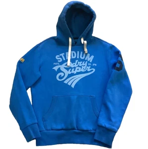 SUPER DRY HOODIE SWEATSHIRT BLUE UNISEX - Picture 1 of 14