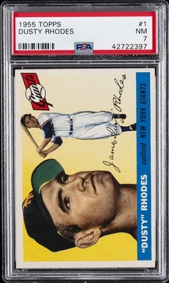 1955 TOPPS #1 DUSTY RHODES PSA 7 - Image 1 of 2
