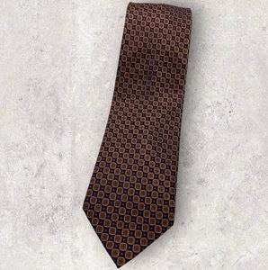 TREND CORNELIANI Seidenkrawatte ITALIEN marineblau braun rot geometrisch W: 3,5 Zoll gebraucht, in einwandfreiem Zustand - Bild 1 von 5