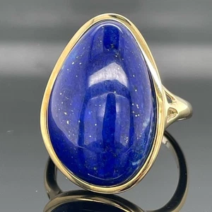 SCHMUCKJAGD RING GR.18 (CA.56) AUS 375/-GELBGOLD MIT LAPIS LAZULI SOGNI 'ORO - Bild 1 von 3
