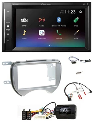 Pioneer DAB Lenkrad 2DIN Bluetooth USB Autoradio für Nissan Micra 2010-2013 silb - Bild 1 von 4