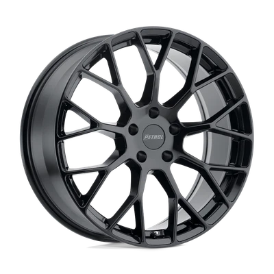 (SET 4) Petrol P2B 20x8.5 5x108 40mm Gloss Black Wheels - Image 1 of 2