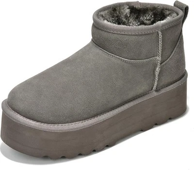 Project Cloud 100% натуральная замша кожи ботильоны для женщин - меховые сапоги...  - Изображение 1 из 4