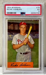 1954 Bowman Baseball #15 Richie Ashburn PSA 5 - (bin3725S) - Picture 1 of 2
