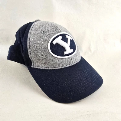 Gorra de béisbol BYU azul gris ajustable con tirantes Champion auténtica de lana Foto 1 de 4