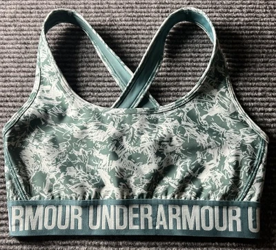 Sutiã esportivo feminino Under Armour pequeno verde academia ioga corrida compressão - Imagem 1 de 4