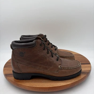 Talla 7 M Timberland Mujer Cuero Marrón Con Cordones Chukka Botas Zapatos Foto 1 de 4