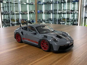 Norev Porsche 911 GT3 RS (2022) Arctic Grey/Red [1/18 Diecast] - Picture 1 of 7