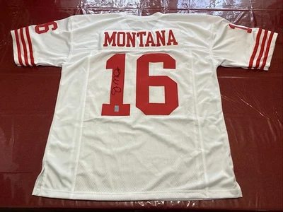 Jersey Joe Montana AUTÓGRAFO 49ers Blanco con *Holo de Certificado de Autenticidad del Jugador* Firmado Foto 1 de 4