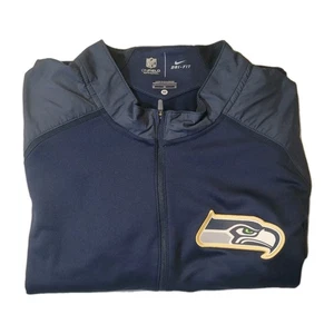 Nike On The Field Men's NFL Seahawks Dri FIT Quarter Zip Pullover Navy Size M - Picture 1 of 7