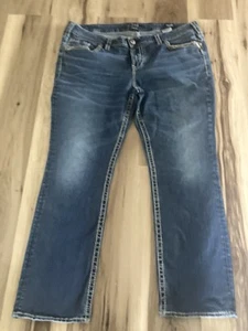 Silver Jeans Women Blue Fluid Denim Aiko Mid Slim Boot Sz20/Zl31 - Picture 1 of 8