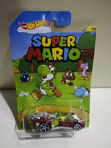 HOT WHEELS SUPER MARIO FLATHEAD FURY YOSHI DJK69 MATTEL SCALA 1/64 -7/8- NUOVO - Imagen 1 de 1