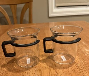 2 Bodum Picard Glass Tea/Espresso Cups Black Nice Shape - Picture 1 of 7