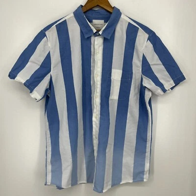 American Eagle Short Sleeve Button Shirt Men's XL Blue Striped Classic Fit - Image 1 of 4