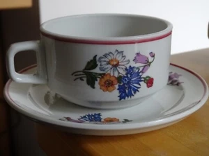 SARREGUEMINES 1  TASSE DEJEUNER EN VITRO PORCELAINE MODELE BISTROT AGRESTE - Imagen 1 de 6