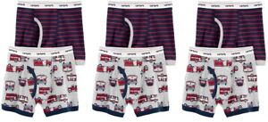 6 Carter's Little Boy 2-Pack ea Boxer briefs Underwear tag-free RN35623 Size 4/5