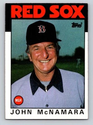 1986 Topps #771 John McNamara Boston Red Sox - Image 1 of 2