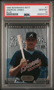 1995 Bowman's Best Blue Andruw Jones Rookie Card RC #7 PSA 10 GEM MINT - Pop 405 - Picture 1 of 2