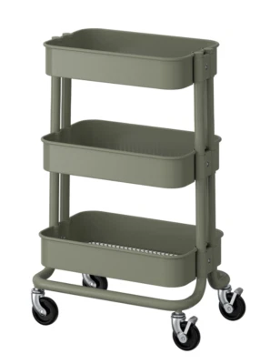 IKEA RASKOG Trolley Gris-Verde, 28x38x61 cm 11 1/32" x 14 61/64" x 24 1/64" NUEVO Foto 1 de 4