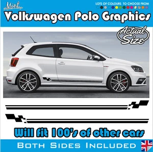 VW Polo Volkswagen Side Stripes Decals Stickers Vinyl Lupo Graphics Golf 002 - Picture 1 of 4